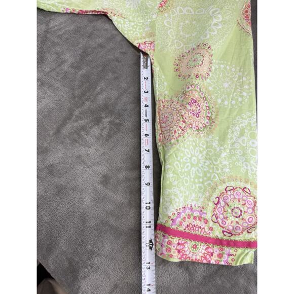 Oscar de la Renta Green Mandala Print Cotton Tunic Dress Size M Boho Resort - Picture 7 of 8